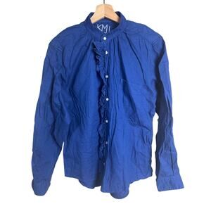 KMJ Large Cameron Game Day Blue Button Down